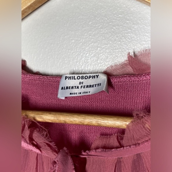 Philosophy Di Alberta Ferretti Made in Italy Front Bow Blouse - Picture 3 of 6